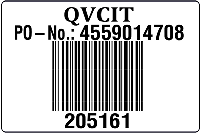 QVC Italy Sample Unit Label